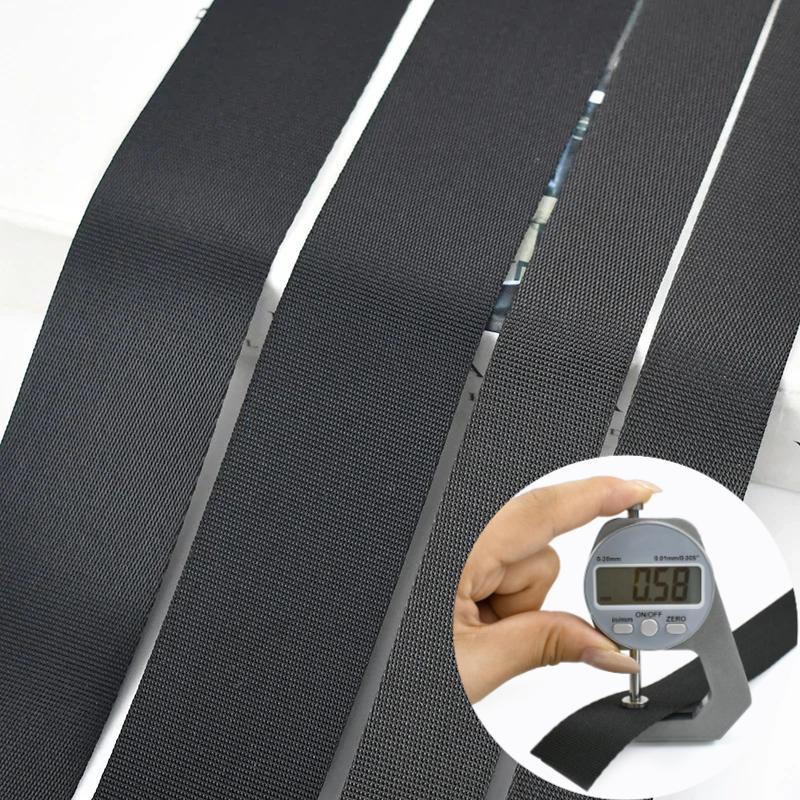 10 meter 20-50 mm Svart Nylonband Väskremmar Ryggsäcksband Säkerhetsbälte Hundsele Band DIY Sybehör