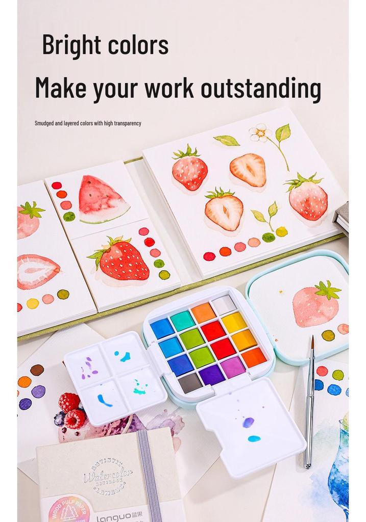 Lan Guo S618 Solid Watercolor Mini Palette - Rich Colors, Beginner-Friendly, Portable Painting Set