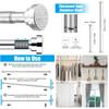 50-260CM Adjustable Curtain Rod No Drilling Telescopic Shower Curtain Pole for Balcony Bathroom Wardrobe Rod Clothes Drying Rack
