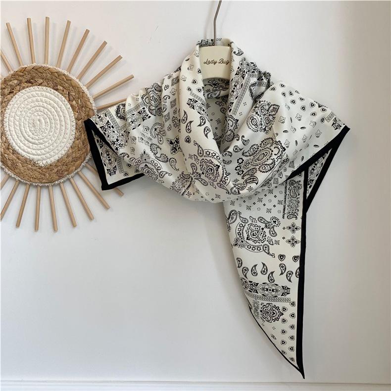 Korean Cashew Flower Triangular Scarf: Women's Layered Accessory Waist Belt Decoration