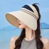 Summer empty top sun hat, large brim foldable all-round purple line sun protection 25 new models