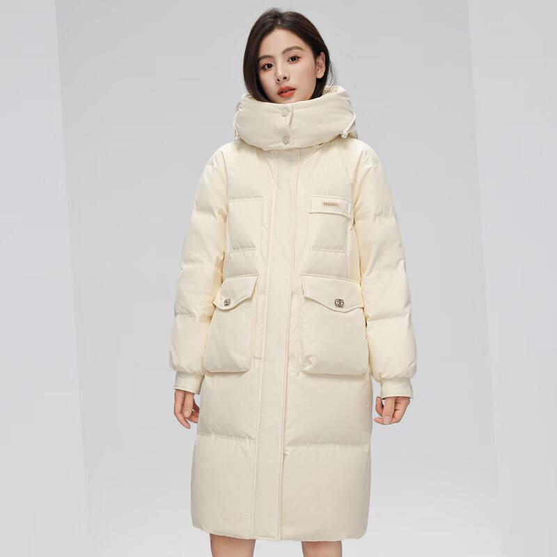 

FXYL2389 Women s Color-block Plaid Hooded Down Jacket M