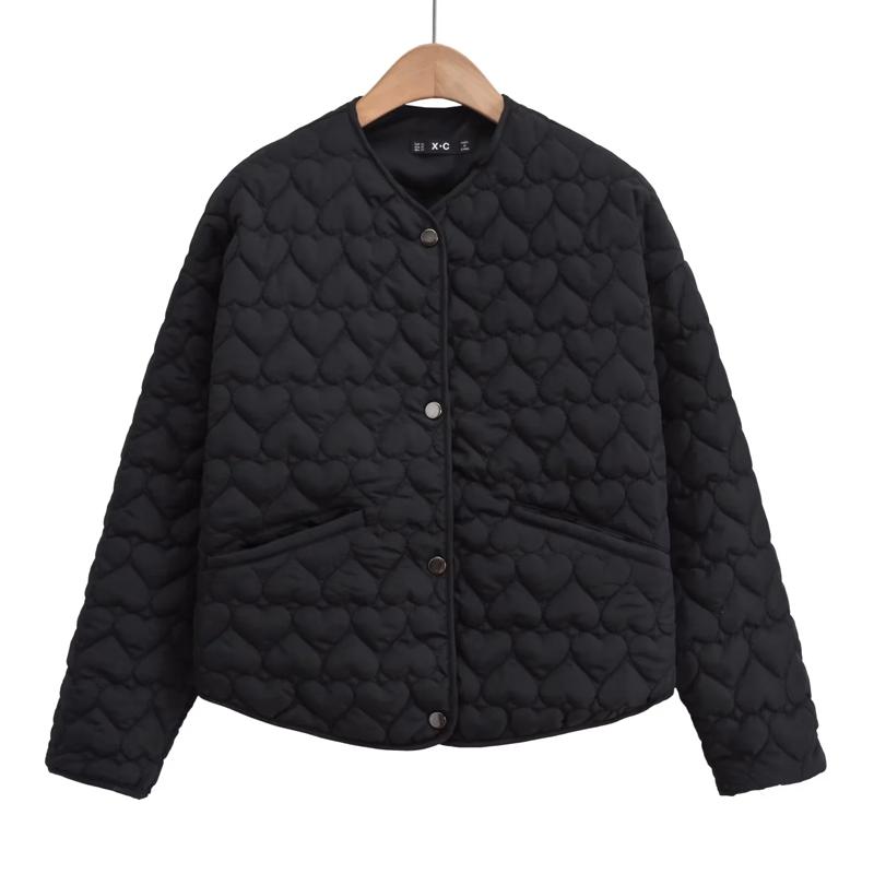 Womens Coats Winter Solid Parkas Autumn Heart Padded Jacket Long Sleeve Quilted Jacket Woman Lightweight Padding Outerwears
