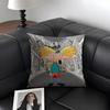 H-Hey Arnold Cartoon Cushion Cover Natural Linen Organic Fabric Double-Sided Printing Sofa Home Decor Gift Pillow Case