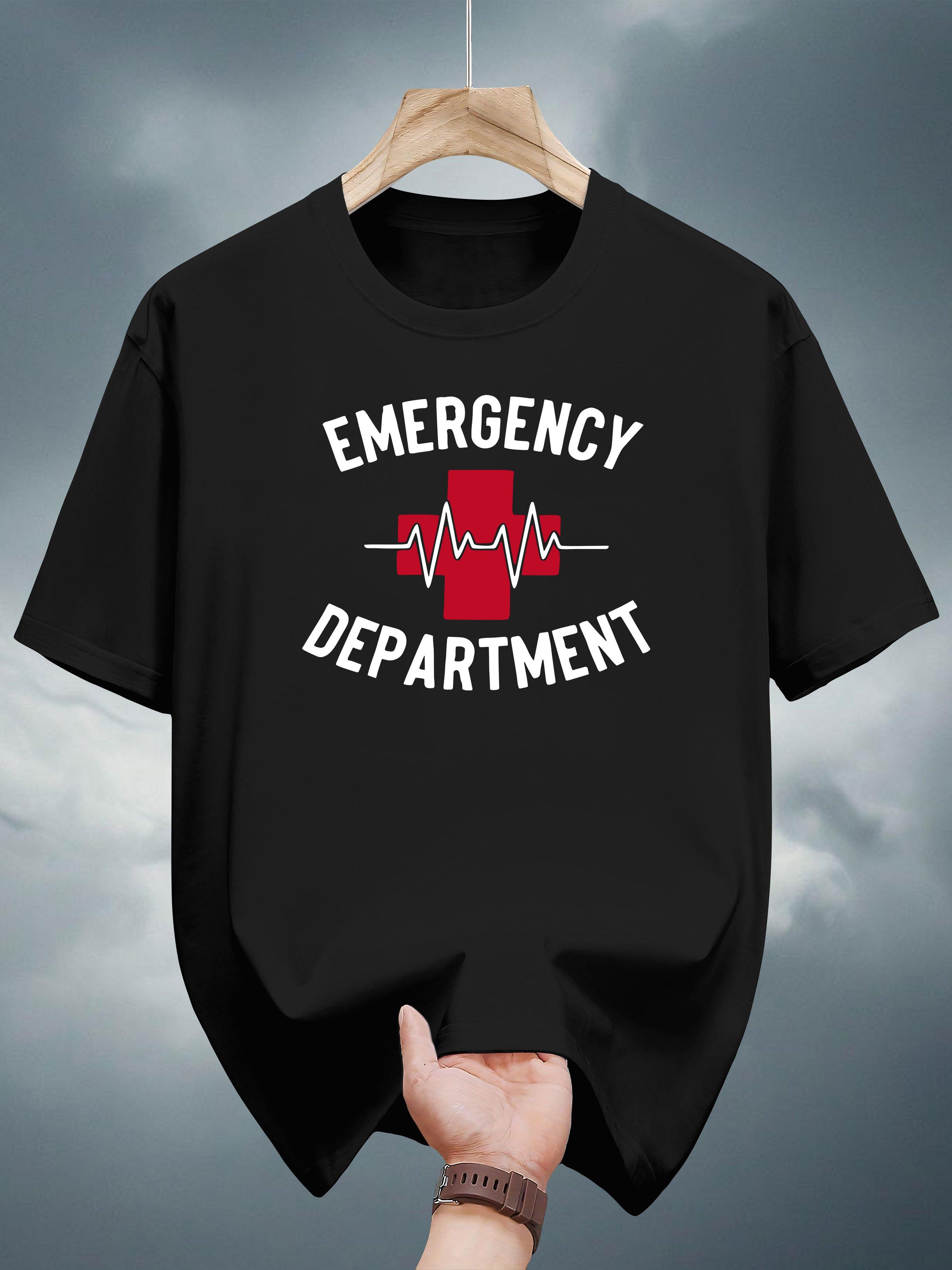 

100% Cotton Emergency Department Graphic T-shirt - Casual Short Sleeve XXXXL