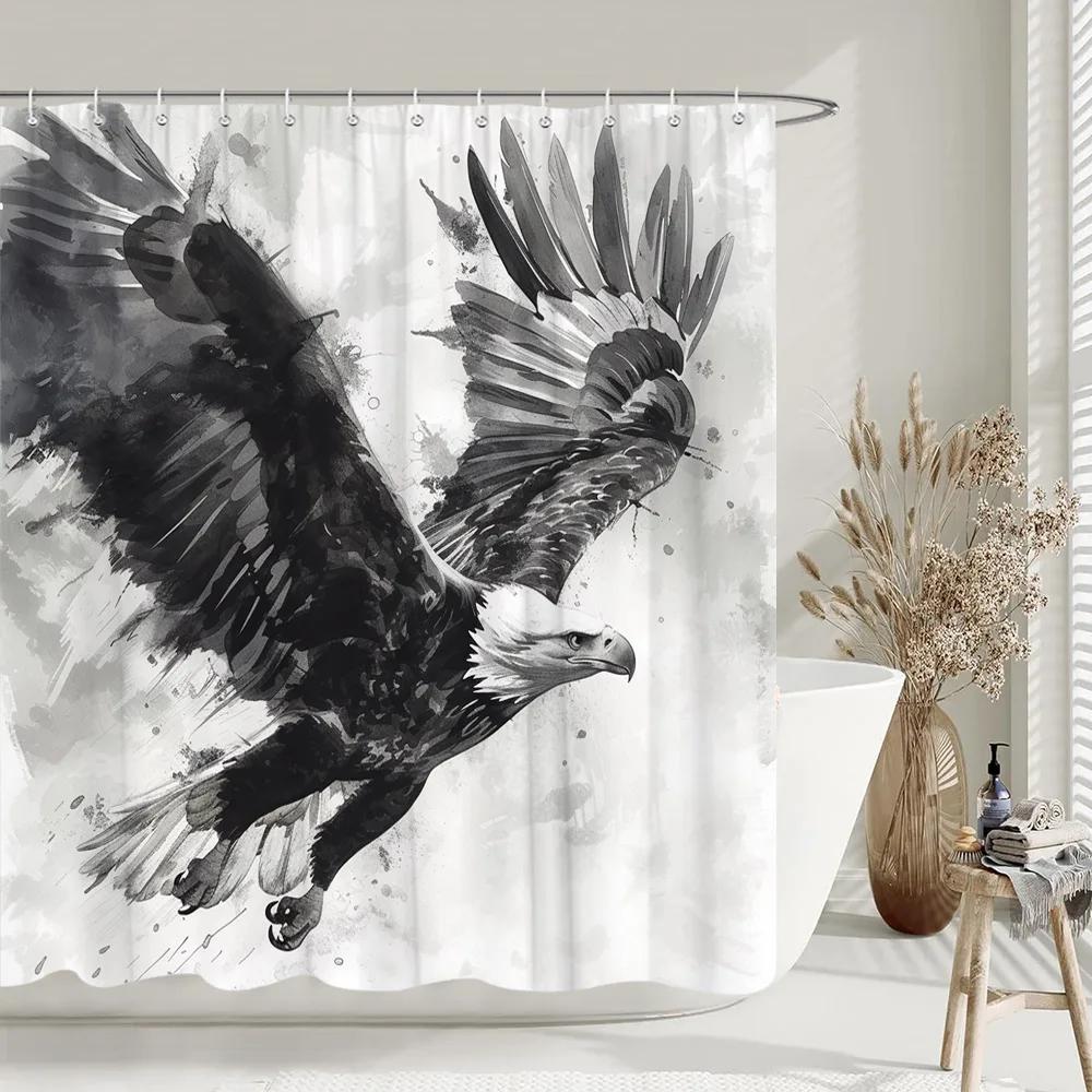 Zasłona prysznicowa w stylu chińskim Ryby Koi Kwiat Wiśni Słońce Fala Morska Ośmiornica Krajobraz Poliestrowa Zasłony Dekoracja Łazienki