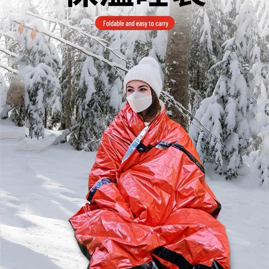 Sac de couchage d'urgence et imperméable pour tente en film PE aluminium pour extérieur