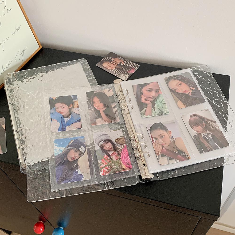 A5 Transparent Water Ripple Loose-Leaf Album for Star-Chase Cards and 3-Inch Polaroid Storage