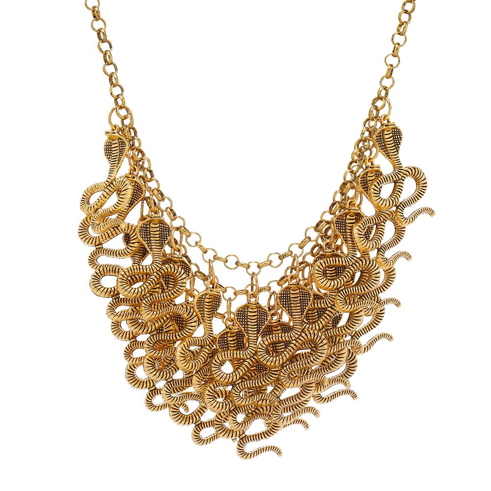 Punk Retro Multilayer Cobra Snake Shape Statement Necklace for Women Party Jewelry Accessories