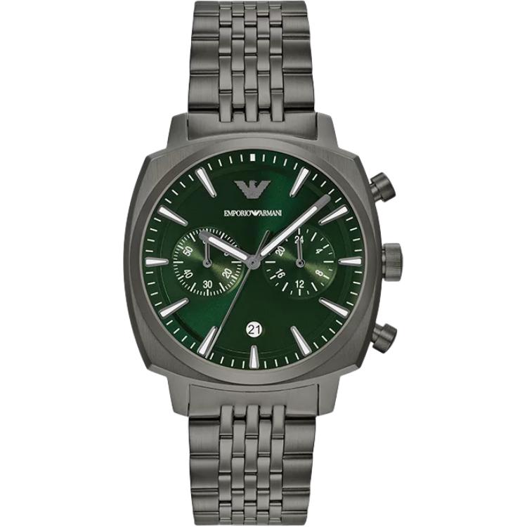 

Emporio Armani Chronograph Gunmetal Stainless Steel Watch AR11689 Green Dial