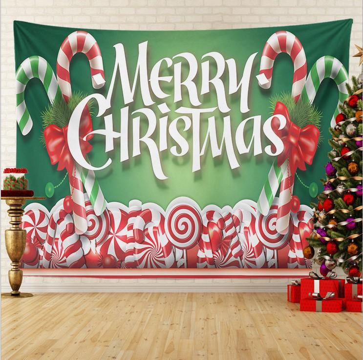 Frohe Weihnachten Weihnachtsfeier Dekoration Druckmuster Wandteppich Zuhause Wohnzimmer Schlafzimmer Wanddekoration Polyester Wandteppich