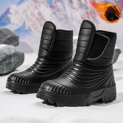 39-50 Bottes montantes pour homme Hiver Bottes de neige montantes pour homme grandes tailles avec polaire ajoutée