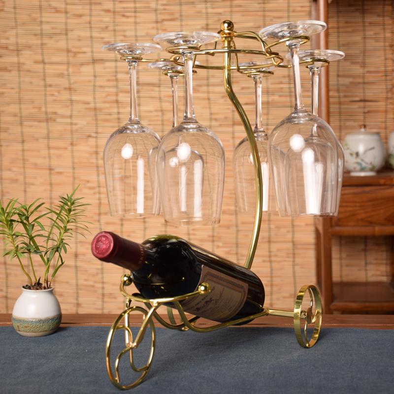 Metal Wine Rack Bottle Glass Cups Holder Modern Retro Table Support Organizer 2 Clours
