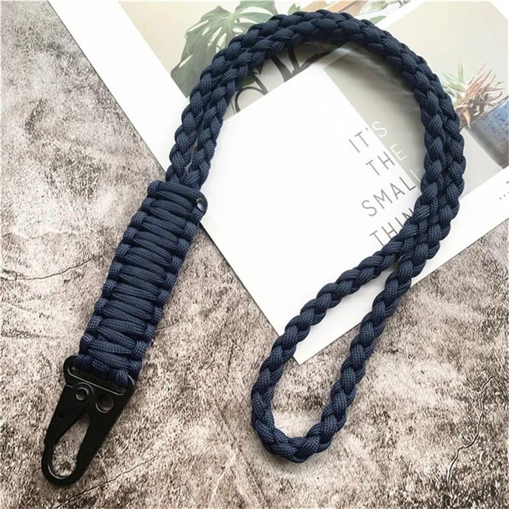 Braided Olecranon Lanyard Metal Clip Umbrella Rope Keychain Paracord Neck Lanyard Climbing Rope
