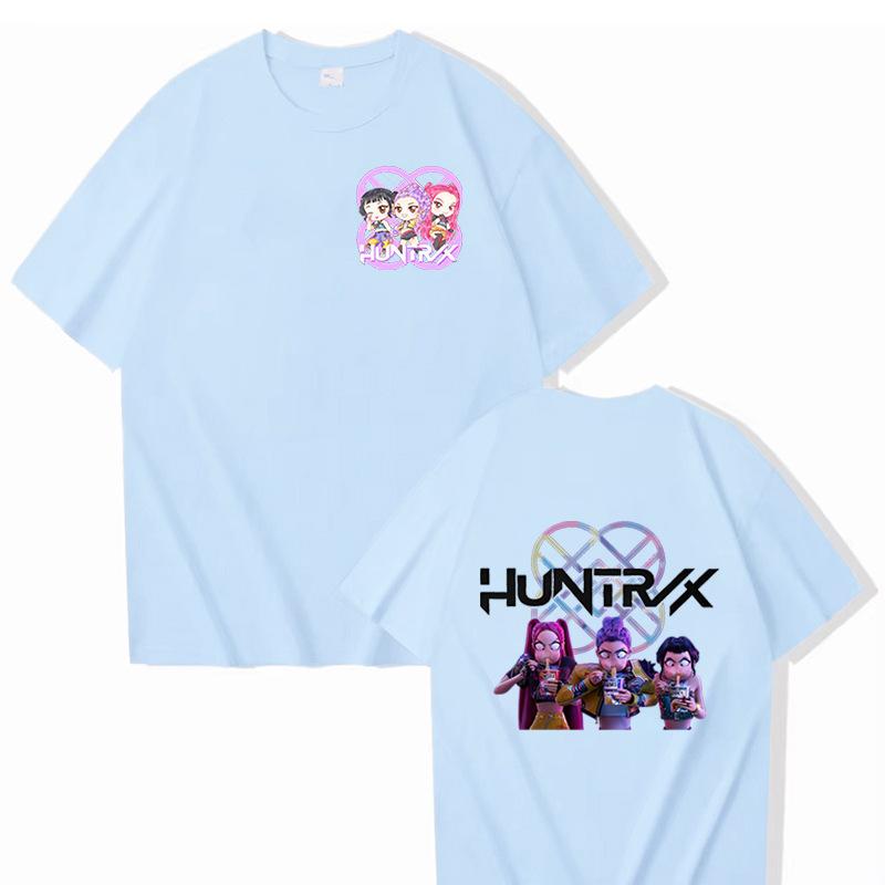 Kpop Demon Hunters Fashion T-shirts for Men Women Cartoon Printed Short Sleeved Shirt Couple Summer Hip Hop T-shirt Gifts