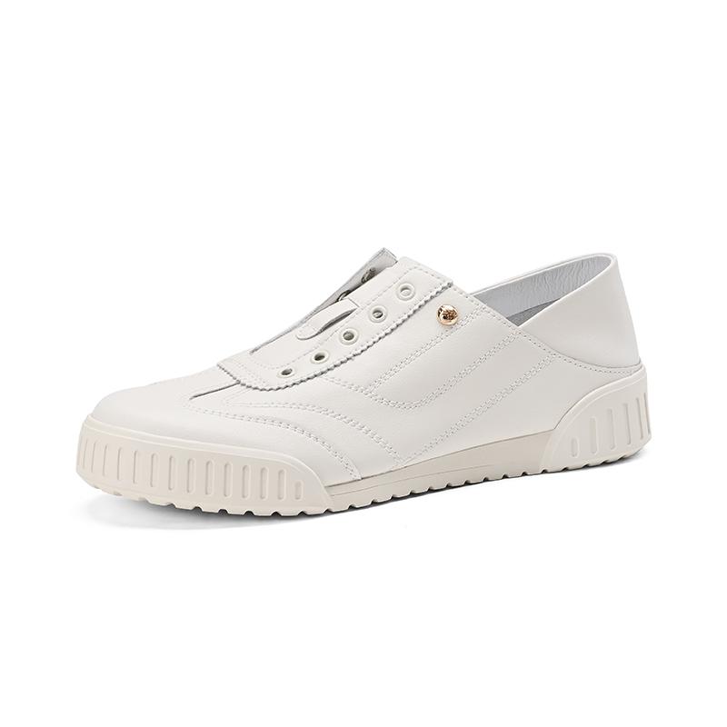 2024 Nové Dámské Kožené Tenisky Bílé Stříbrné Ploché Ležérní Boty Pohodlné Boty na Chůzi Vysoká Kvalita Dámská Sportovní Obuv