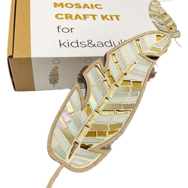 Handmade Creative Diy Mosaic Kit Stained Glass Craft Mosaic Kit Bright Feather Mosaic Kit Crafts Lovers For Adults/Kids