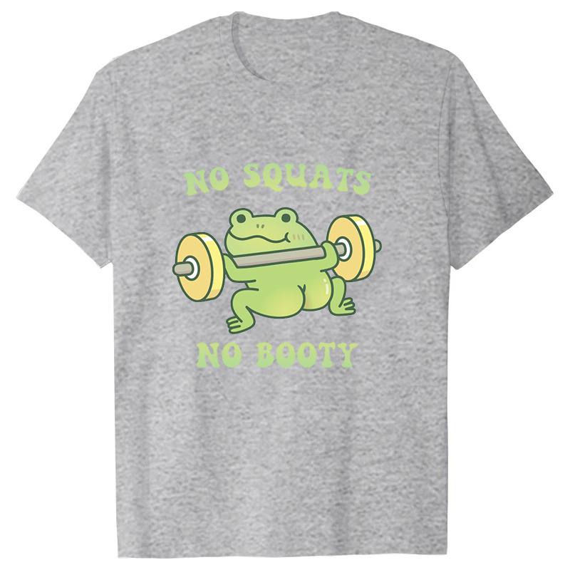 No Squats No Booty Letter Pattern Tshirts Unisex Women Unisex Casual Loose Round Neck Creative Personalized Shirts Street Harajuku