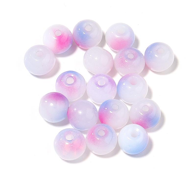 50Pcs 8mm Lampwork Beads High Quality Colored Loose Spaced Round Bead For Craft Jewelry Making Diy Bracelet Necklace Accessories