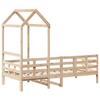 Daybed with Canopy 80 x 200 cm Solid Pine Wood
