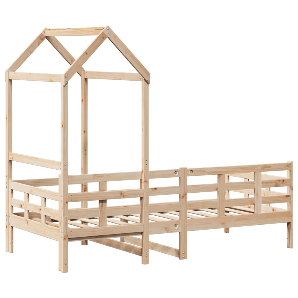 Daybed with Canopy 80 x 200 cm Solid Pine Wood