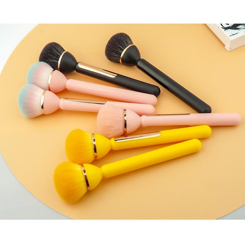 Lotus Brush Small Bulb Blush Brush Artificial Fiber Hair Plastic Handle Makeup Loose Powder Brush Setting Makeup