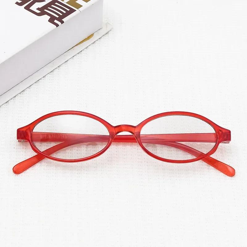 Retro Red Green Oval Small Frame Glasses Anti Blue Light Glasses Ladies Myopia Glasses Finished Short Sight Eyeglasses Diopter