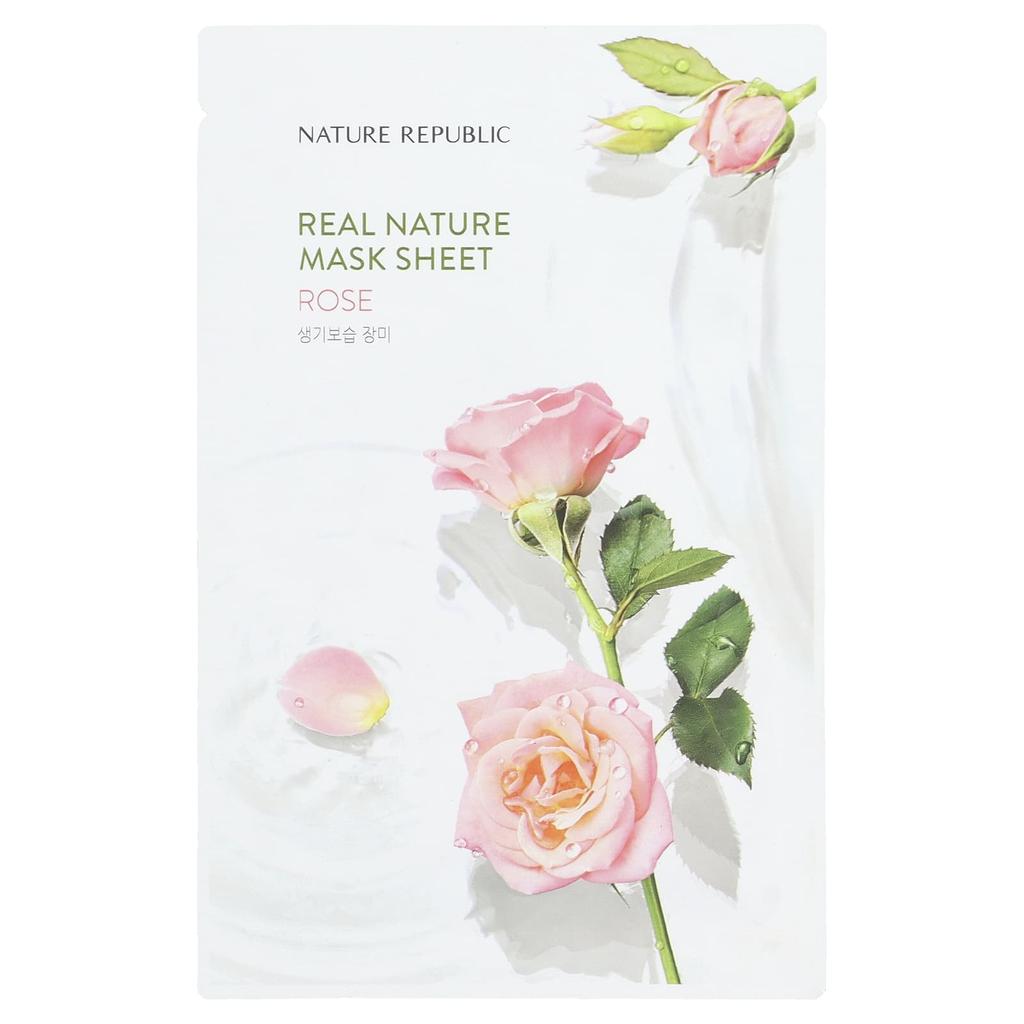 Real Nature Beauty Mask Sheet, Rose, 1 Sheet, 23Ml(0.77Fl Oz)