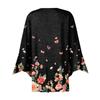 Women's Fashion Loose Casual Printed Seven-Part Sleeve Button Down Blouse Cardigan Top