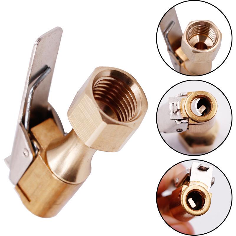 Tire Inflation Valve Chuck & Pressure Gauge Hose Adapter