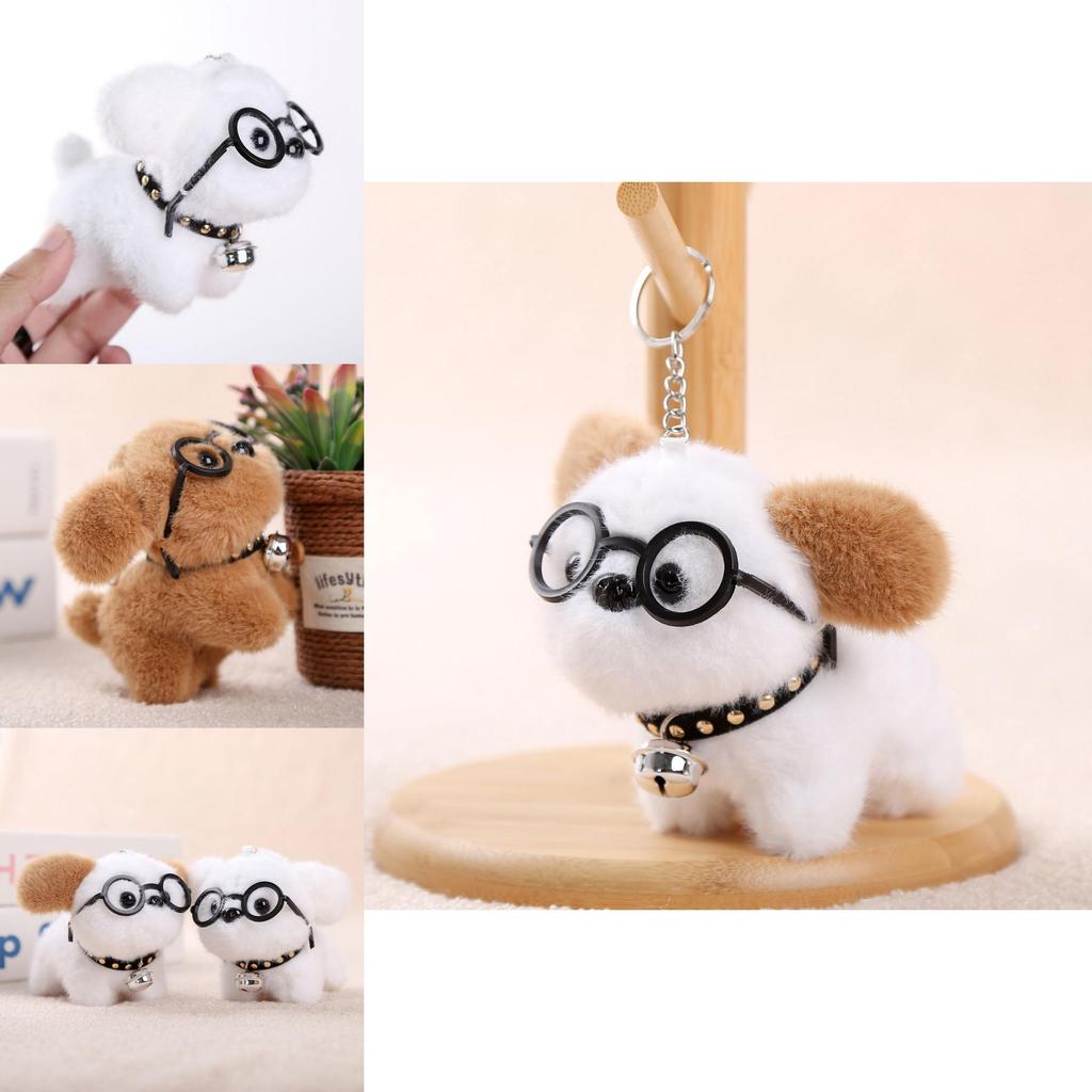 Plush Dog Keychain With Glasses For Girls And Collectors