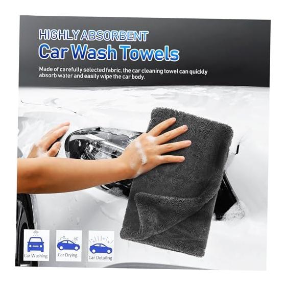 Highly Absorbent Car Wash Towel with Double-sided Polyester Design Car Cleaning Cloth Ideal for Cleaning Furniture and Glass Quick-drying Rag That