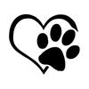 JASDESIGN Dog Sticker Car Bike Helmet Heart Paw Print Scar