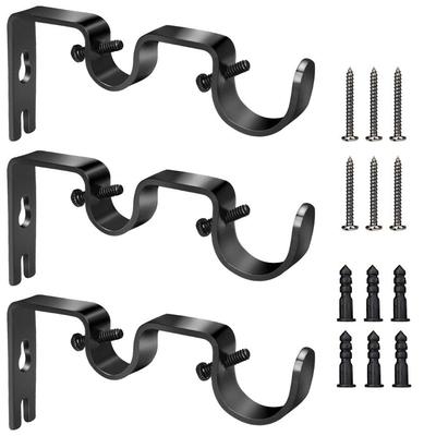 Curtain Rod Brackets Hang Shower Curtain Pole Bracket Heavy Duty Double Hang Curtain Rod Holder Window Frame Curtain Rod Bracket