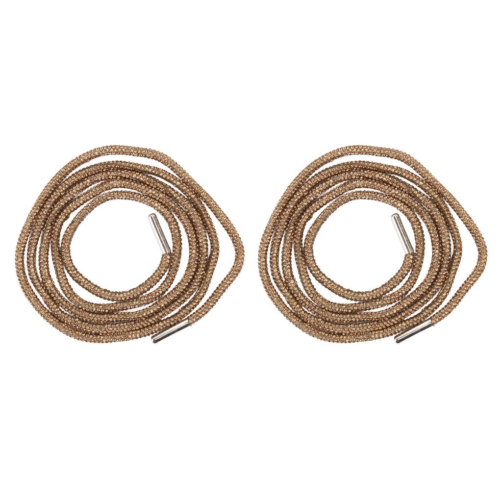 2PCS Crystal Bling Shoe Laces Fashionable Shiny DIY Replacement Round Glitter Shoe Laces for
