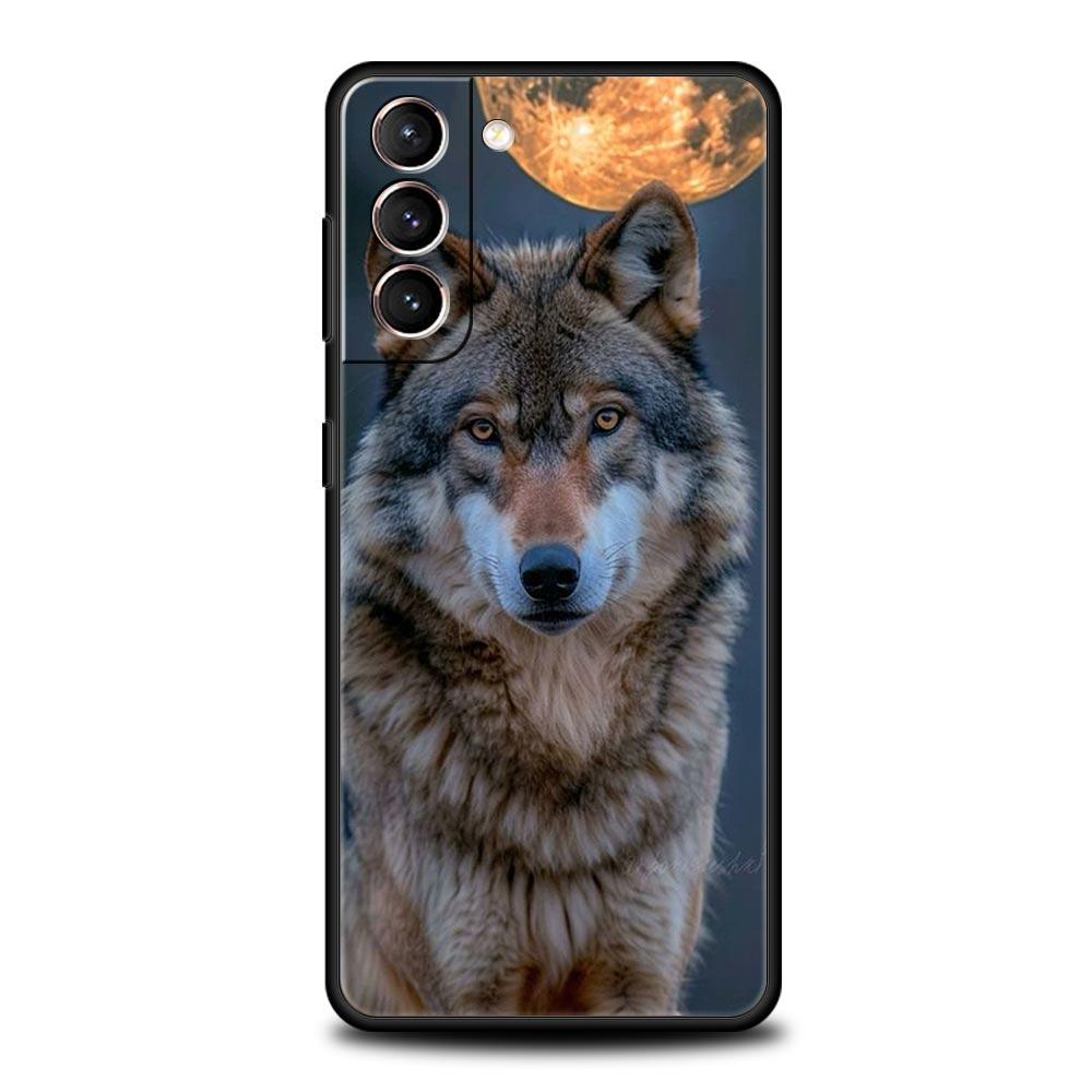Soft TPU Phone Case For Samsung Galaxy S25 S24 S23 S22 S21 Ultra S20 FE 5G S10 S10E Plus Tigre Wolf Lion Animal Black Cover