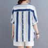 Odzież damska Wygodne swetry Luźne z dekoltem V Prostota Nadruk Paski Eleganckie Moda Letnie Cienkie Codzienne Koszulki