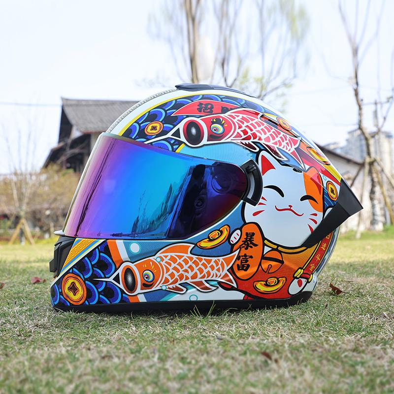 701-LVS-Motorcycle helmet, men's and women's dual mirror full helmet, four season couple motorcycle helmet