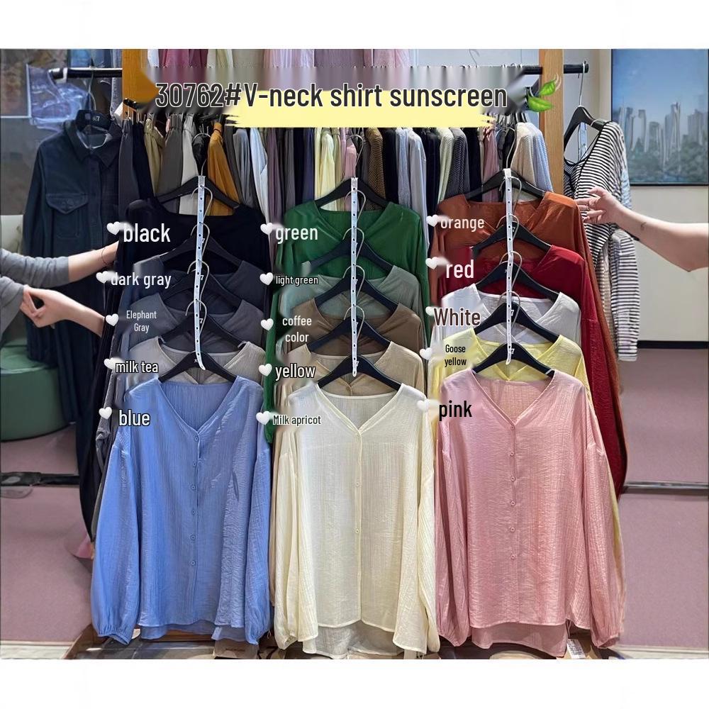 

Plus Size Women s Korean V-Neck Long Sleeve Tencel Shirt Dark Gray