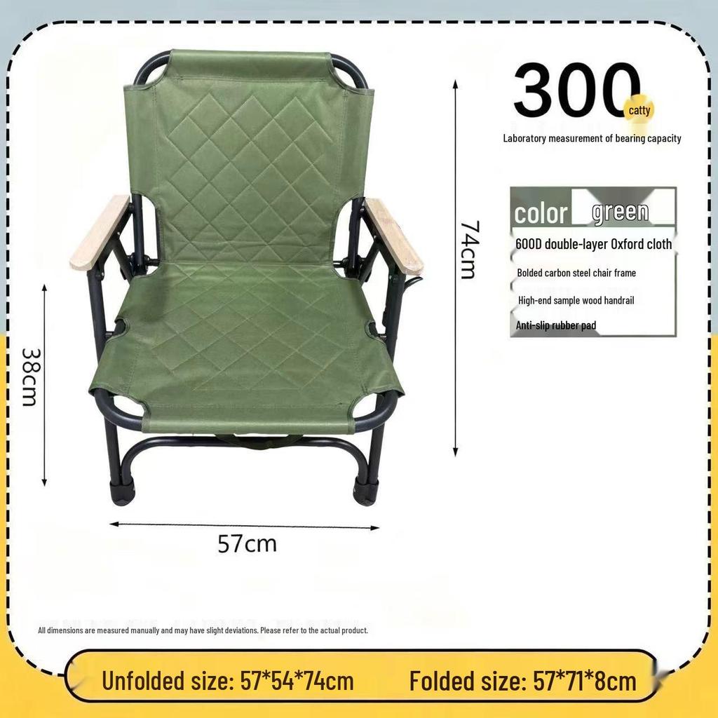 Kermit Cotton-Padded Portable Folding Chair - Outdoor, Camping, Beach, Fishing, No Assembly Needed
