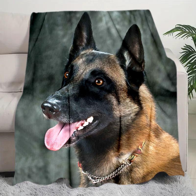 1PC Dog cute printed blanket, all season lightweight home office outdoor nap multifunctional blanket A9