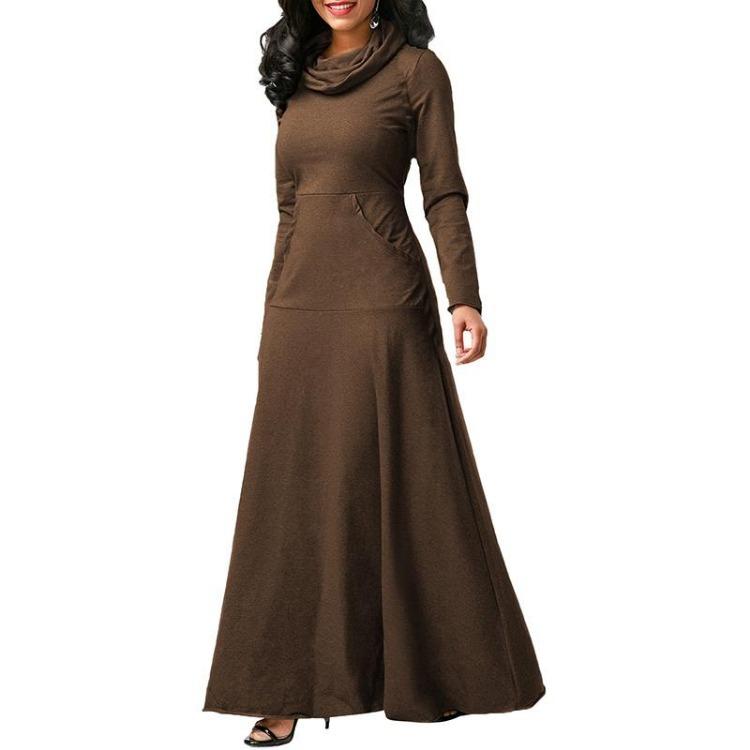 Women Plus Size Casual Long Dress Cotton Pullover Autumn Winter