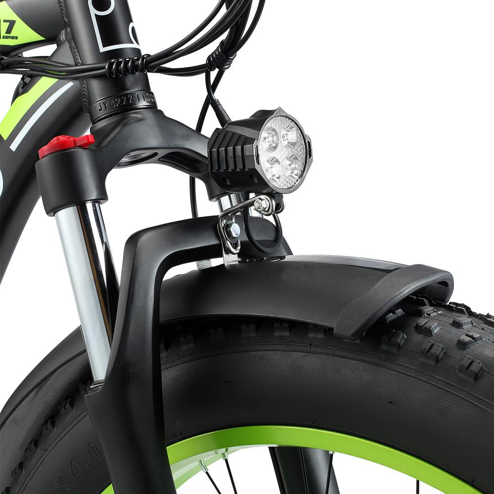 Electric Bicycle Adult Philodo H7 Pro 26" 1000W Motor All-Terrain Electric Bike 48V 17.5AH 21 Spped Fat Tire Ebike Max Load 150Kg Green