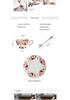 Conjunto de Xícaras de Café e Chá em Porcelana de Osso Estilo Europeu com Pires