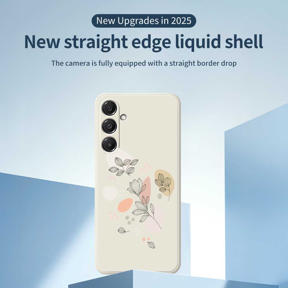 For Samsung Galaxy A16 5G/4G Case Sketch Leaves Pattern Printing Straight Edge TPU Phone Back Cover