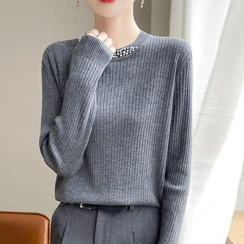 Pullover für Damen Herbst Winter Verdickter Pullover Warm Gestrickt Dehnbar Langarm Oversize Jumper Oberteile