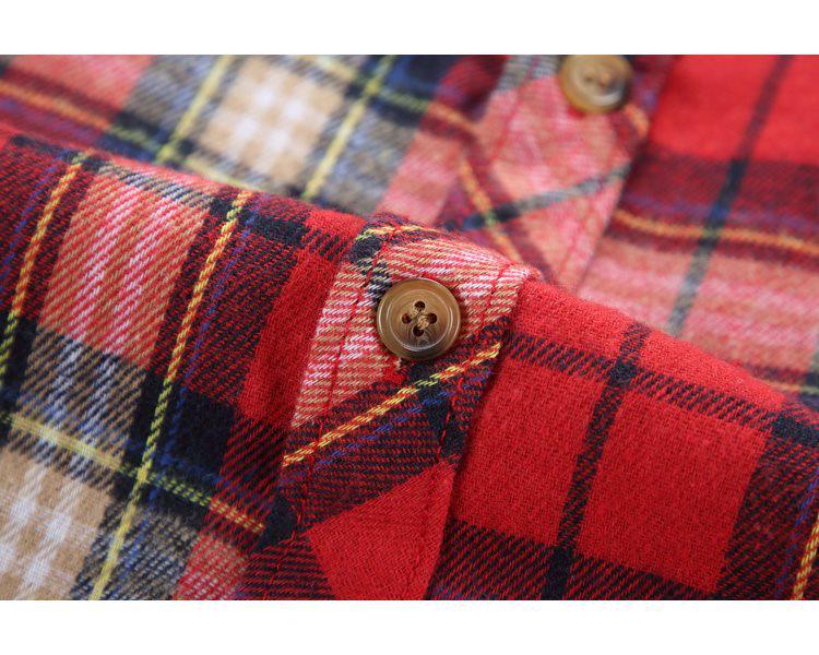 Korean Retro Plaid Plus Size Lapel Short Sleeve Shirt