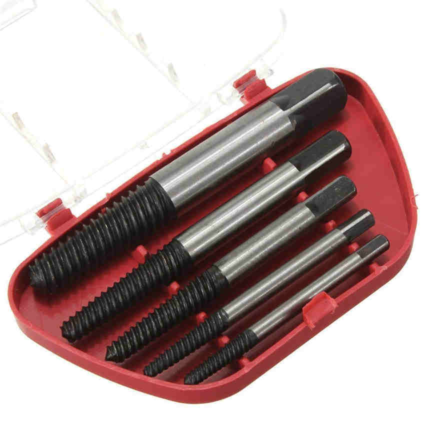 5 Pcs/Box Steel Easy Out Damaged Screw Extractor Drill Bit Guide Set Broken Bolt Remover Set