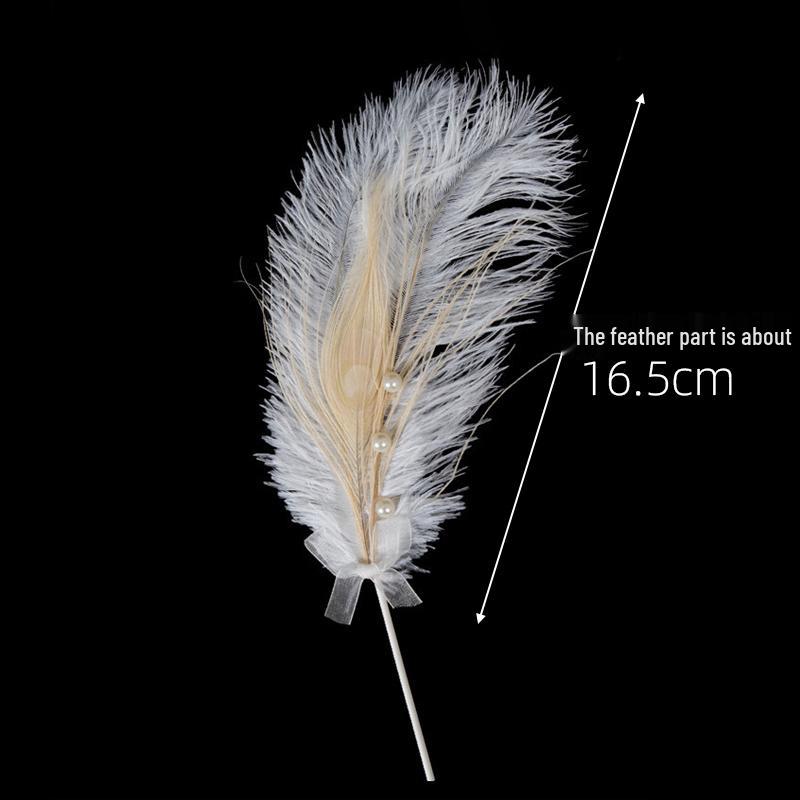 Angel Wing Feather Cake Toppers with Wire Heart String Lights