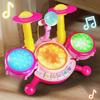 Children Electric Light Drum Set With Visual And Auditory Features For Early Education Play